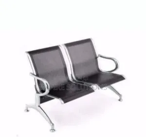 2 Seater Alluminium Waiting Chair Black