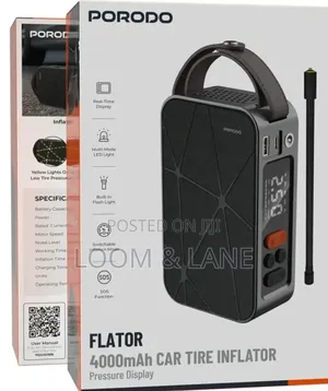 Porodo Flator 4000mAh Portable Car Tire Inflator