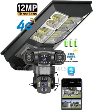 V380 Pro 12MP Multi Lens 4G Solar Street Light PTZ Camera