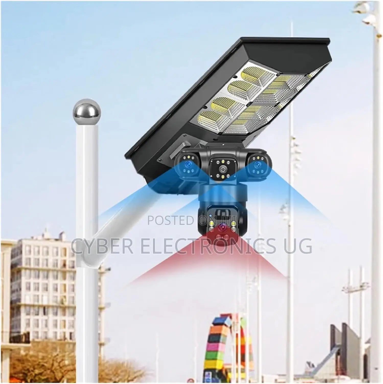 V380 Pro 12MP Multi Lens 4G Solar Street Light PTZ Camera