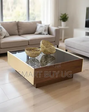 Solid Wood Center Table 80cm | Glass Center Tables | Coffee Table