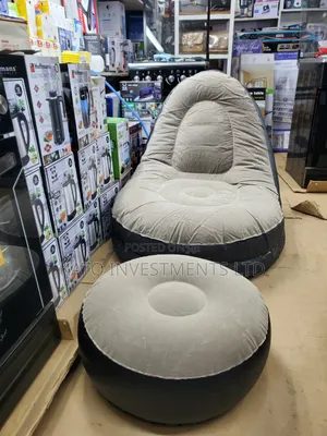 2-in-1 Inflatable Air Sofa Chair in Gray and Black