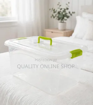 Transparent Storage Box With Lock and Handle