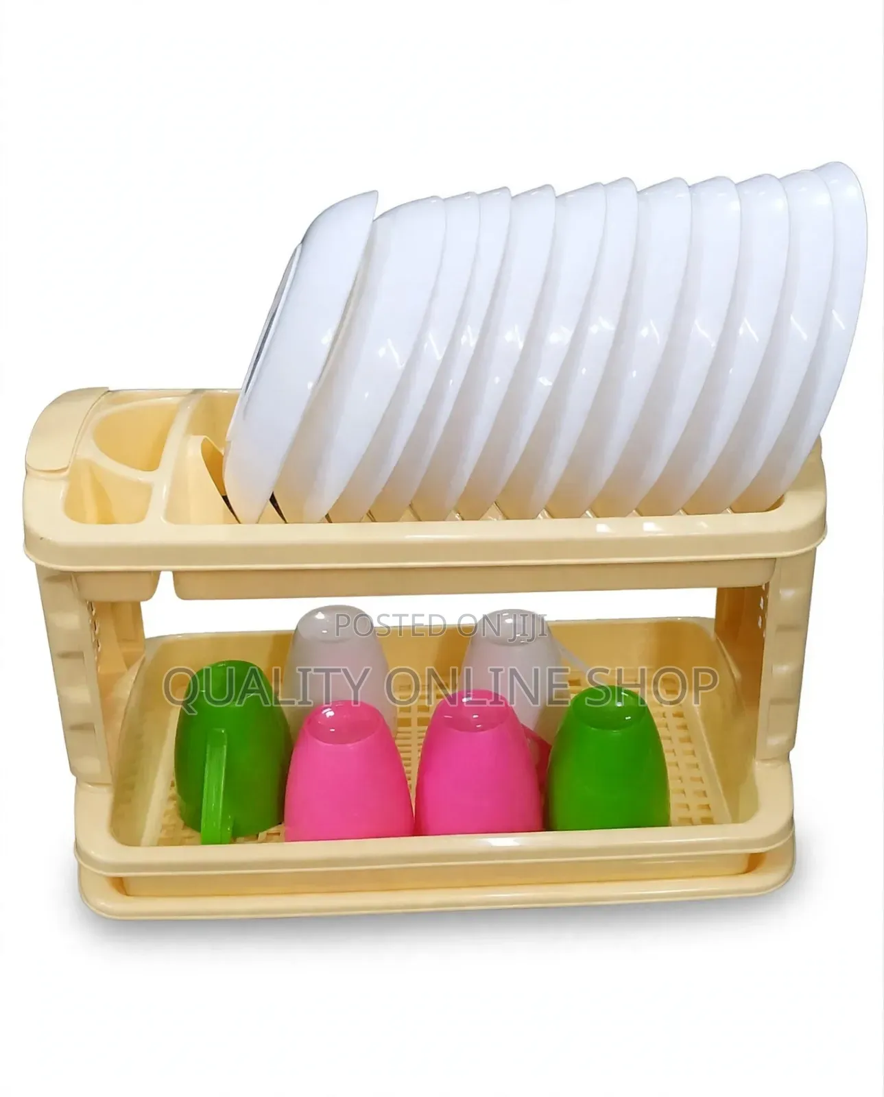 Plastic Plate Rack _2tier With Drainer