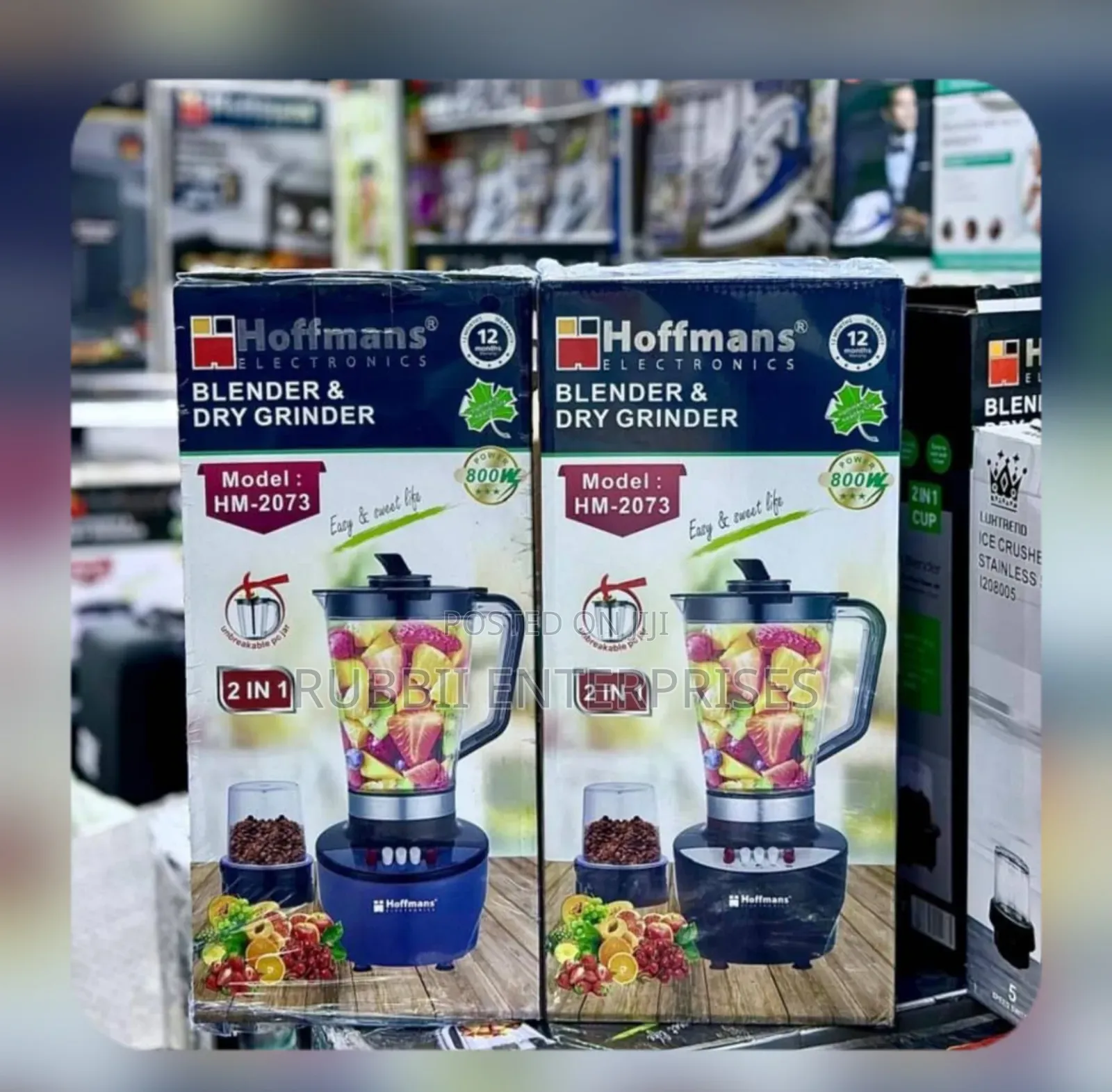 Hoffmans Blender & Dry Grinder 2 in 1~ HM-2073