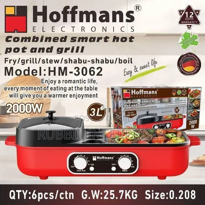Hoffmans Combined Smart Hot Pot and Grill ~ HM3062
