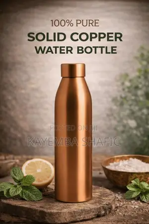 Pure Copper Water Bottle - 1000ml Premium Ayurvedic Flask