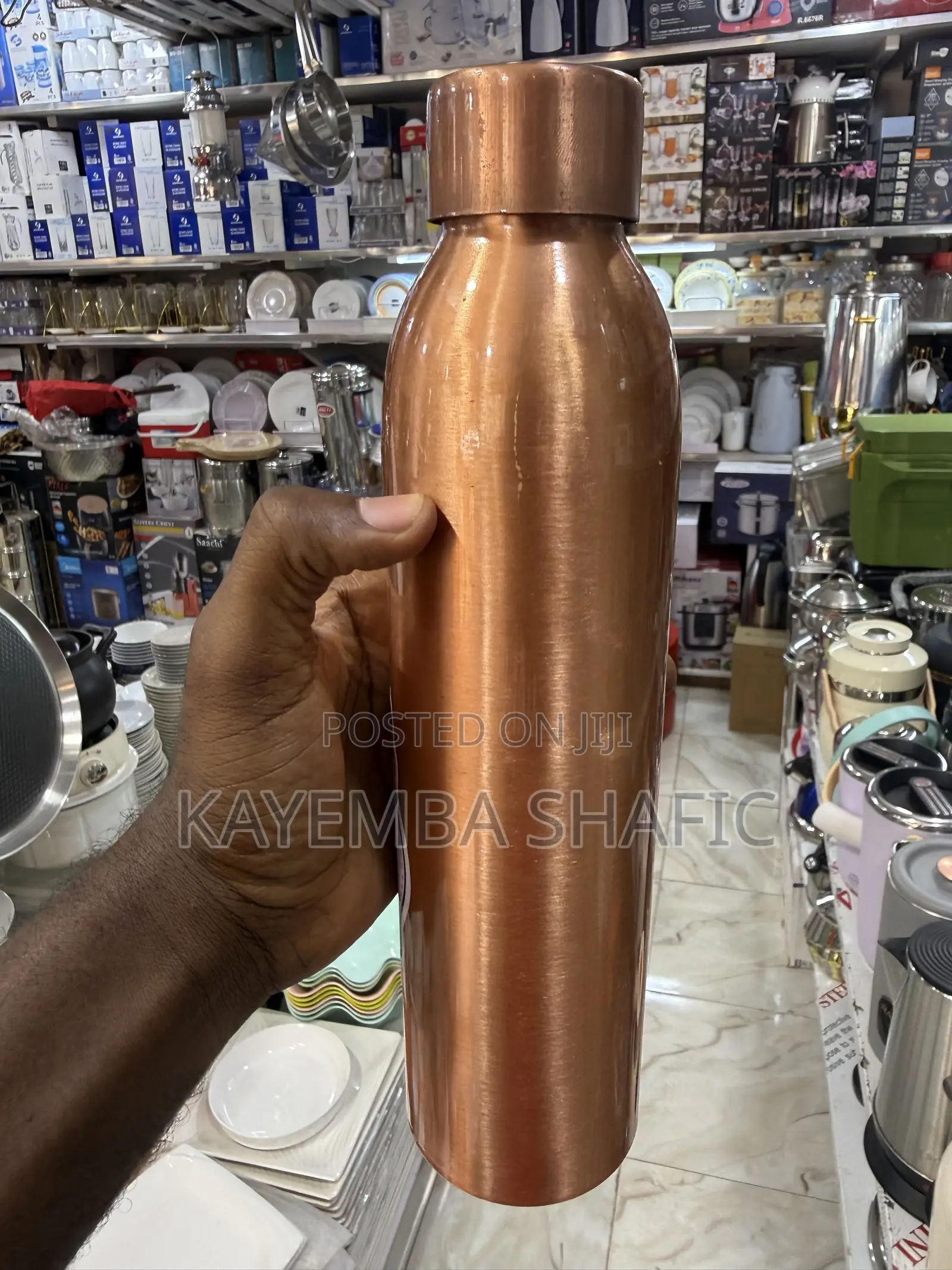 Pure Copper Water Bottle - 1000ml Premium Ayurvedic Flask