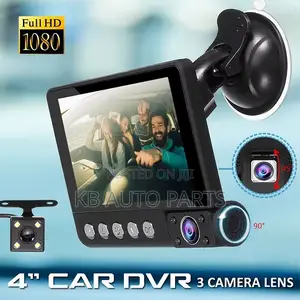 3cameras 4inch Car Dash Cam 1080p Recorder With Night Vision