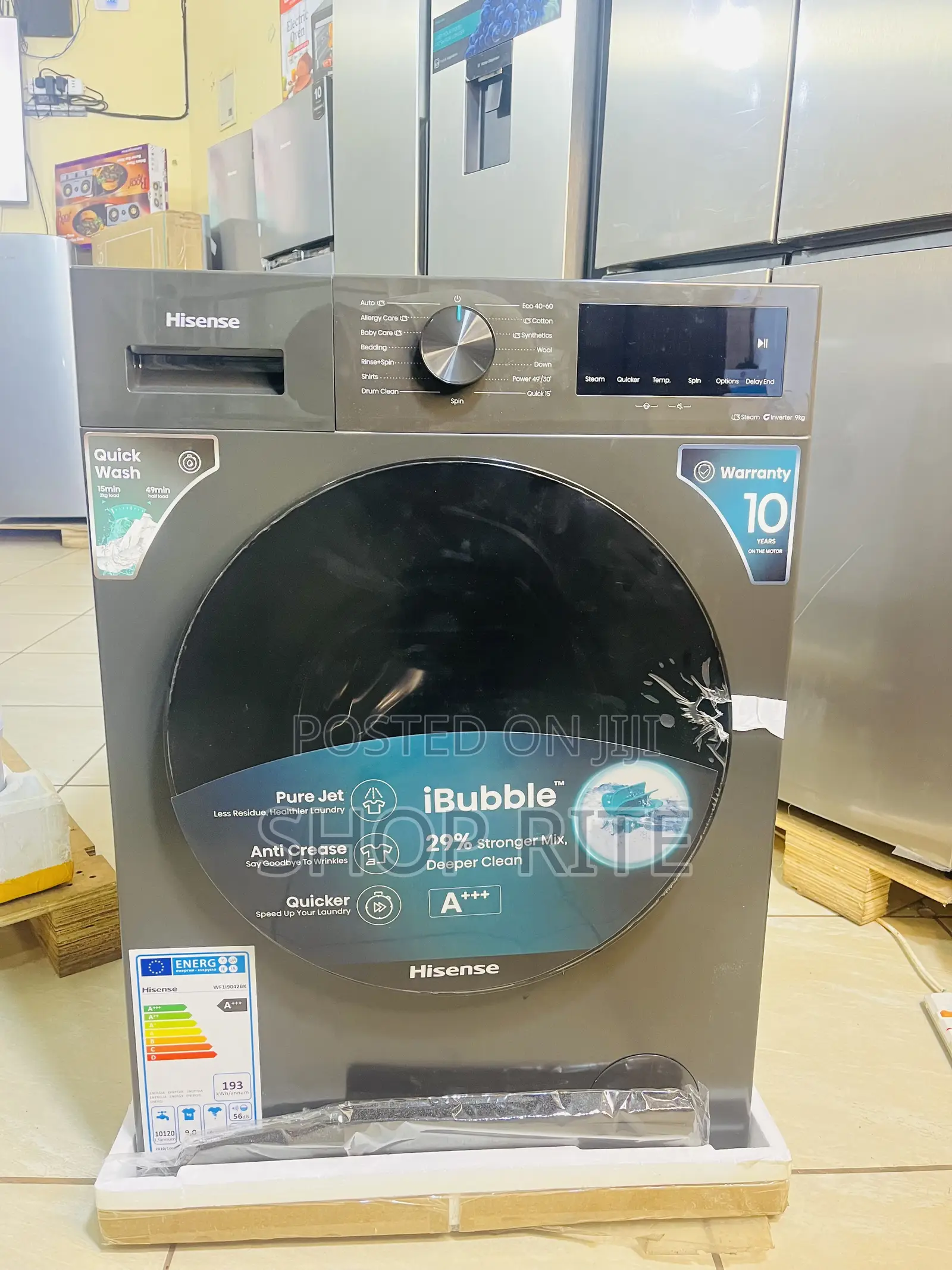 HISENSE 9 KGS Front Loader Washing Machines I Bubble