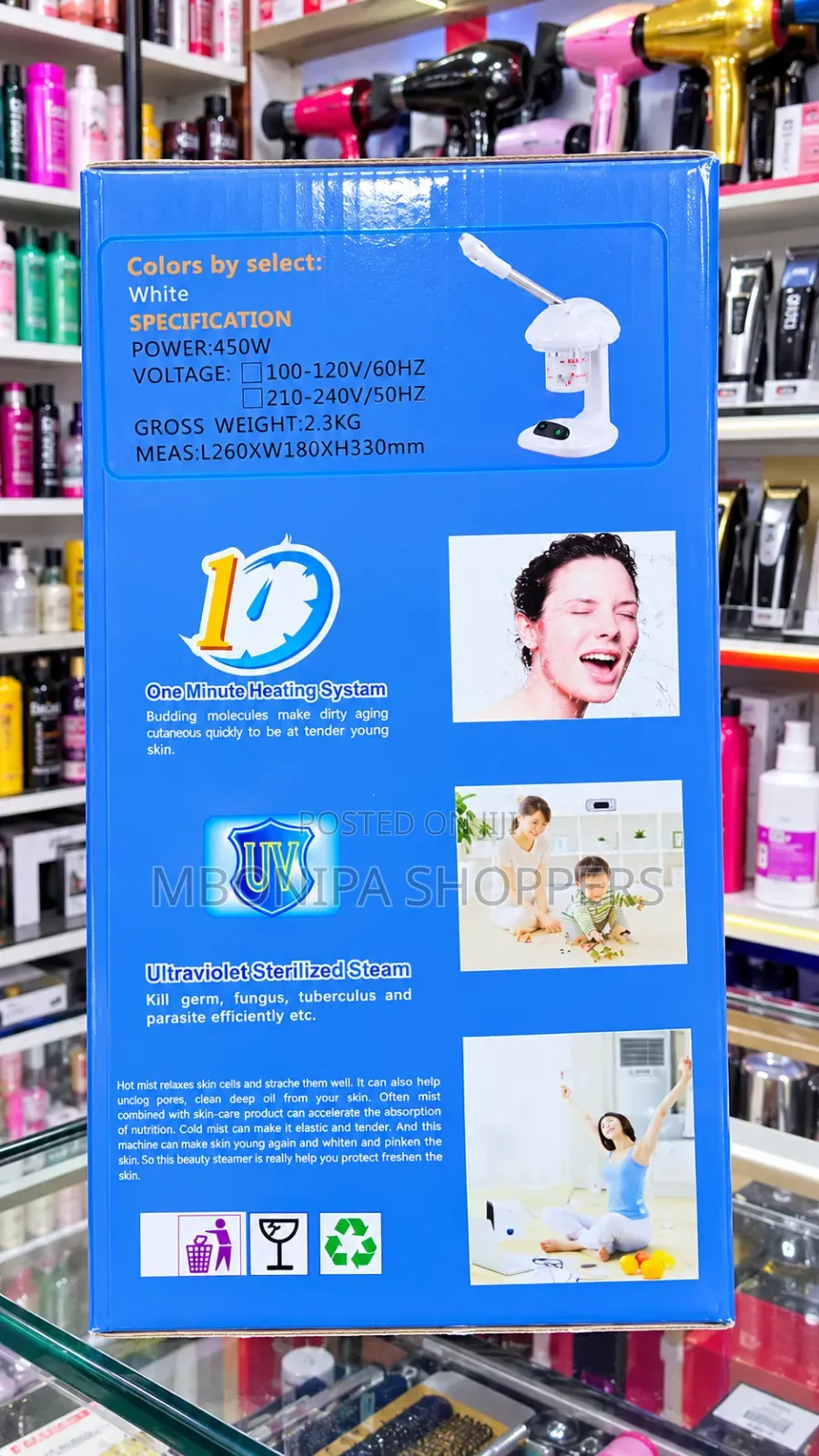 Professional Facial Steamer – 450W UV Steam Beauty & Skincare Machine