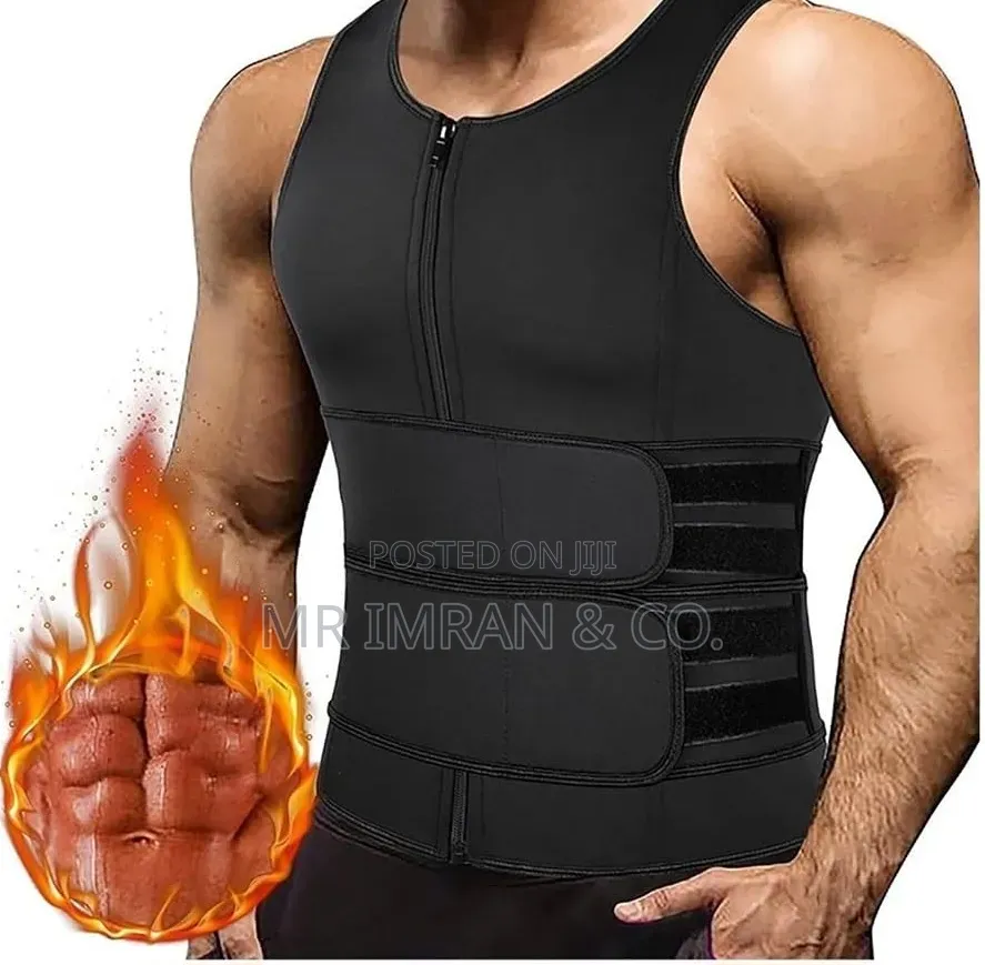 Men's Neoprene Zipper Sauna Waist Trainer and Sweat Vest