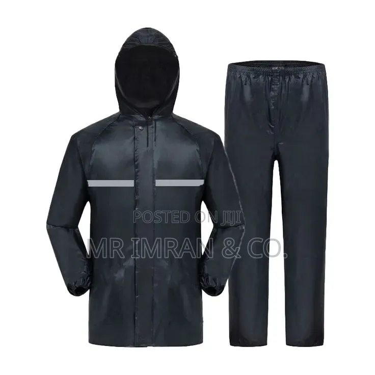 Black Waterproof Split-Body Rain Suit and Pants