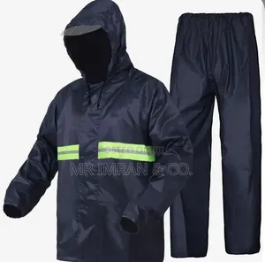 Black Waterproof Split-Body Rain Suit and Pants