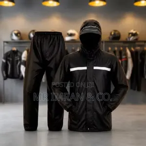 Black Waterproof Split-Body Rain Suit and Pants