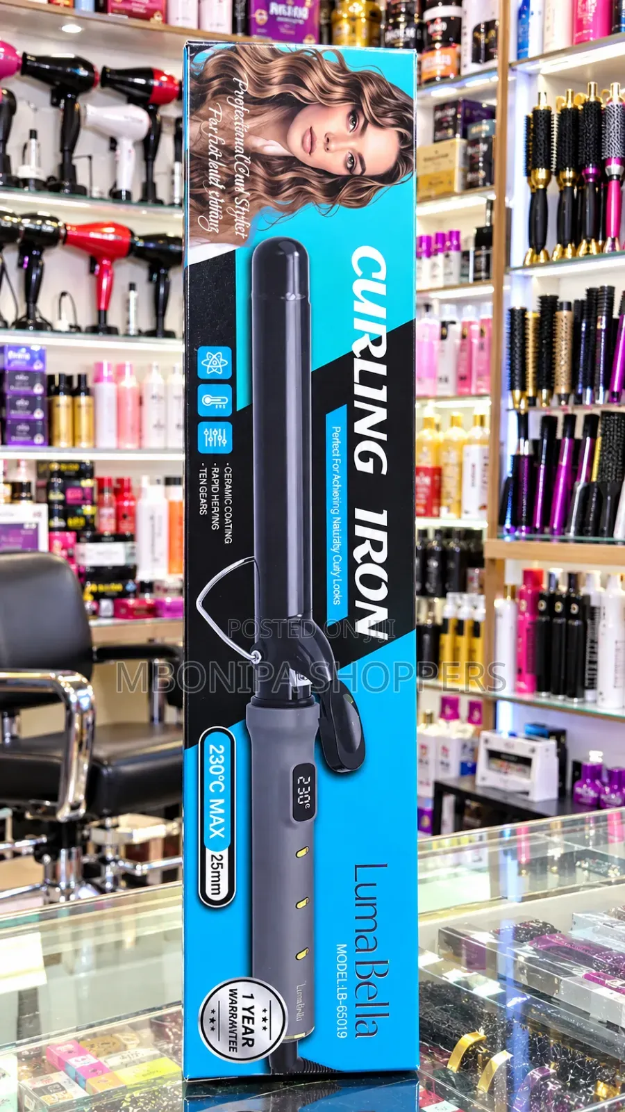 LumaBella 25mm Curling Iron – 230°C Ceramic Hair Curler