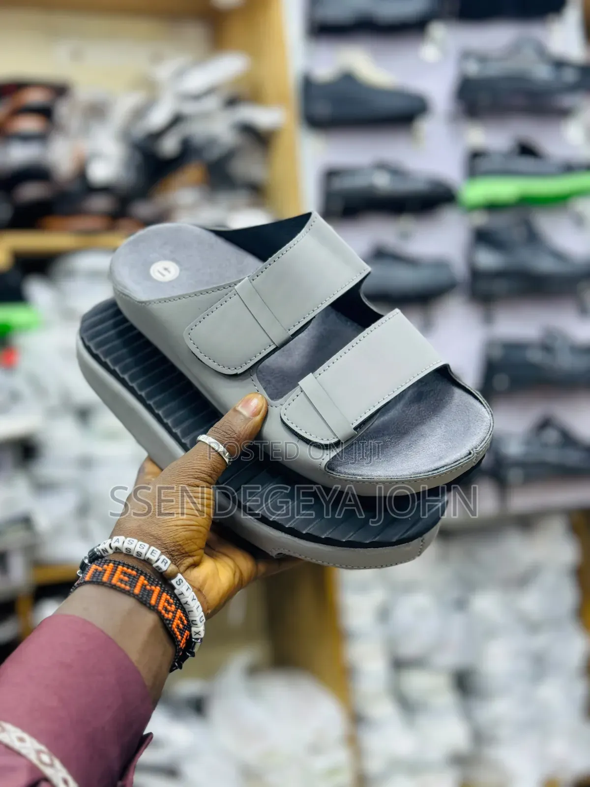 Double-Strap Platform Slide Sandals