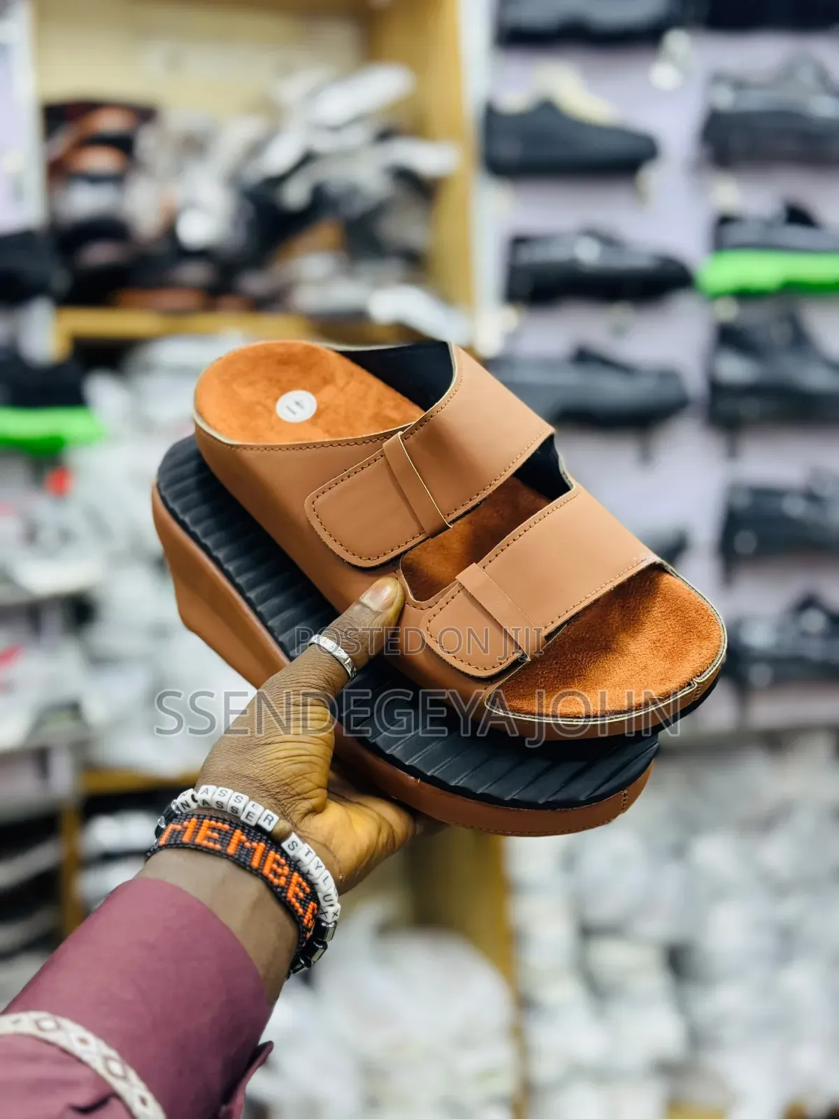 Double-Strap Platform Slide Sandals