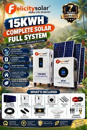 Felicity 15kWh Solar System With 8kW Hybrid Inverter & All Accessories