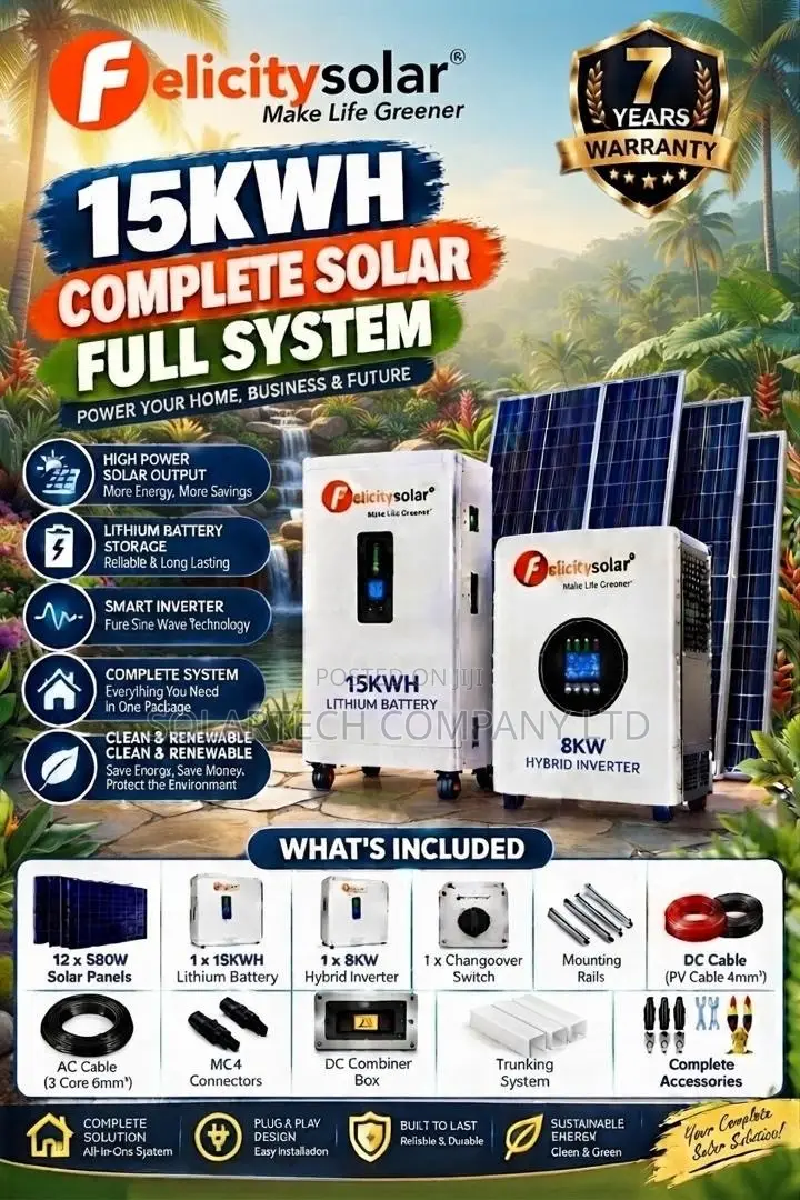 Felicity 15kWh Solar System With 8kW Hybrid Inverter & All Accessories