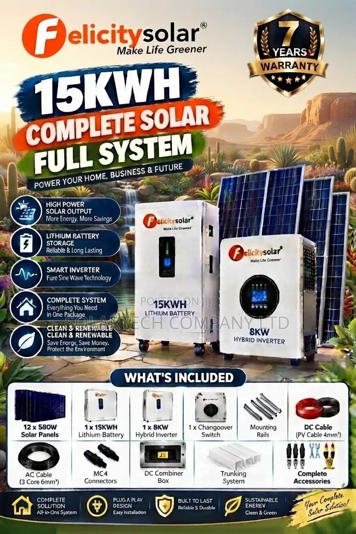 Felicity 15kWh Solar System With 8kW Hybrid Inverter & All Accessories