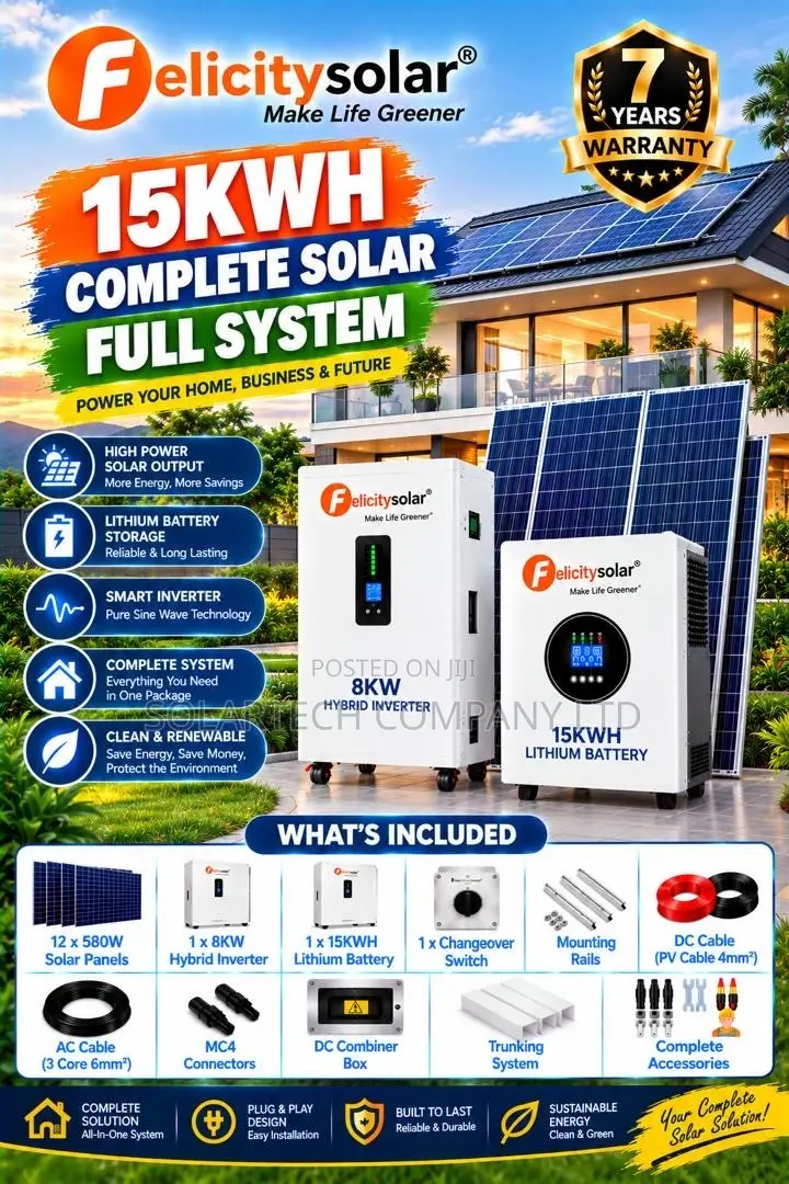 Felicity Complete Solar System 15kWh Battery 6.96kW Solar