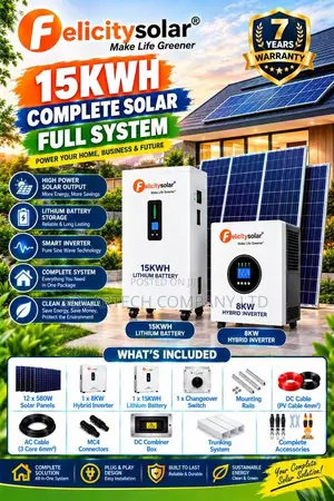 300Ah 15kWh Felicity Lithium Solar System & 8kW Inverter- Full System