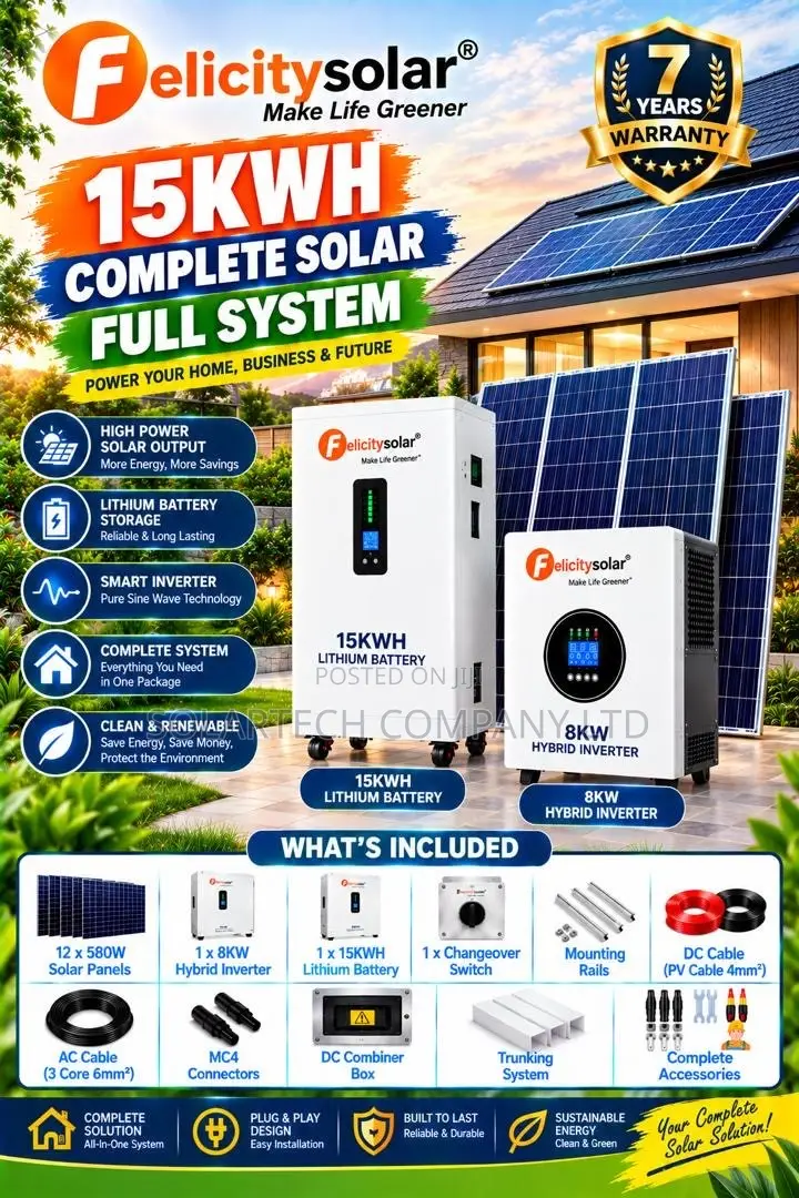 300Ah 15kWh Felicity Lithium Solar System & 8kW Inverter- Full System