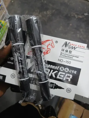 Pack of Double-Ended Black Oil-Based Permanent Markers
