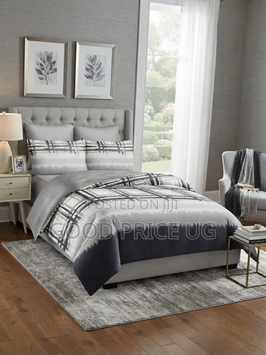 Grey Shadow Plaid Comforter