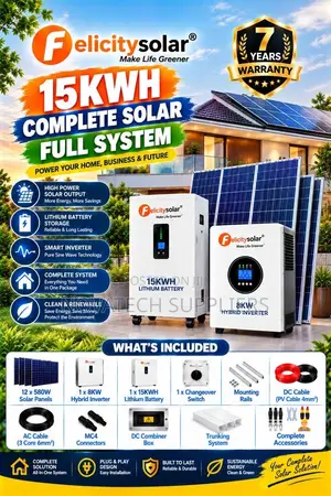 8kW Felicity Solar System 15kWh Battery 12×580W Panels All Accessories