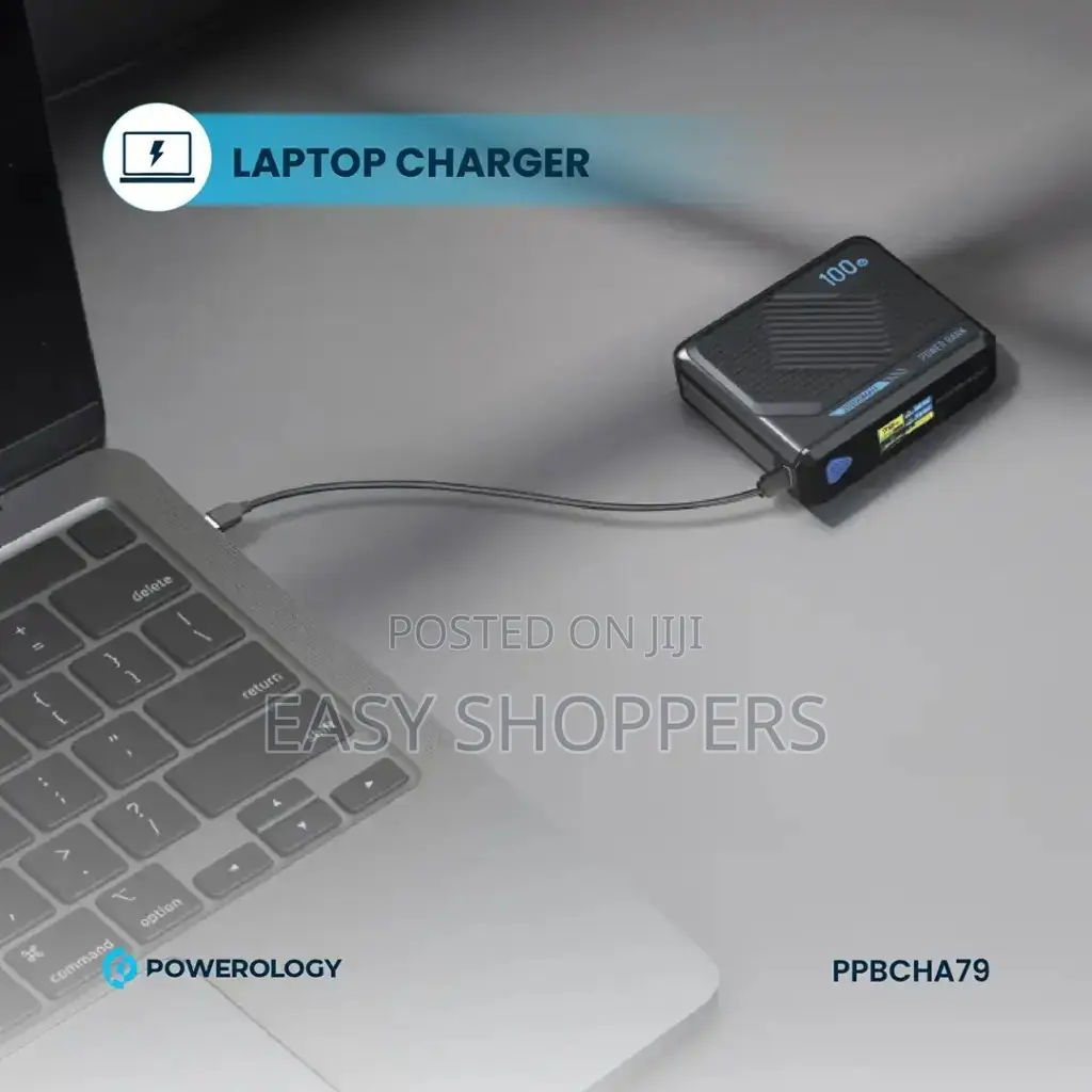 Powerology Ultra Mini 20000mAh Power Bank (100W PD).