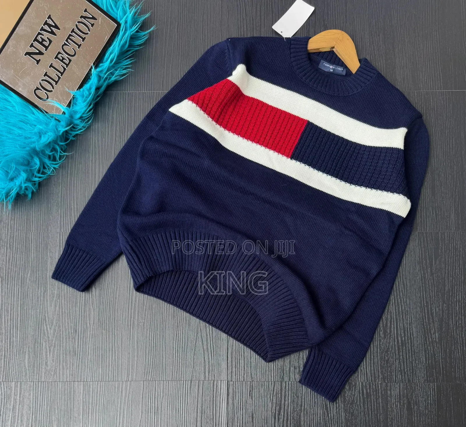 Tommy Hilfiger Navy Blue/Black Crewneck Knit Sweater