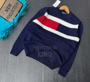 Tommy Hilfiger Navy Blue/Black Crewneck Knit Sweater