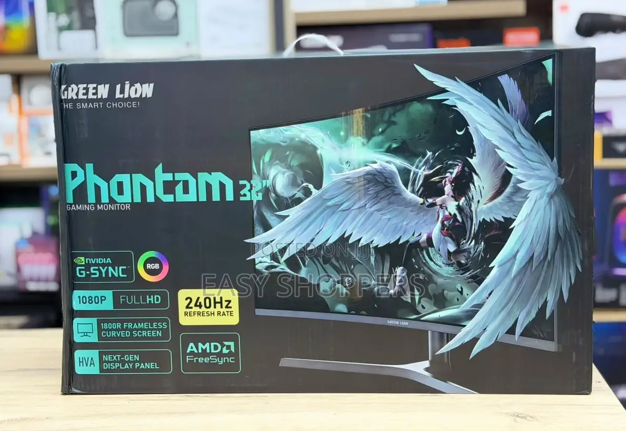 Green Lion Phantom 32" Gaming Monitor - Black
