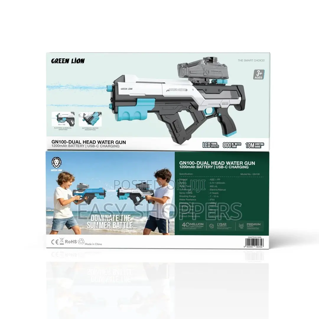 Green Lion GN100 Dual Head Water Gun With 1200mah Battery