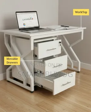 Office Workstation With Drawers – Metal Frame Desk