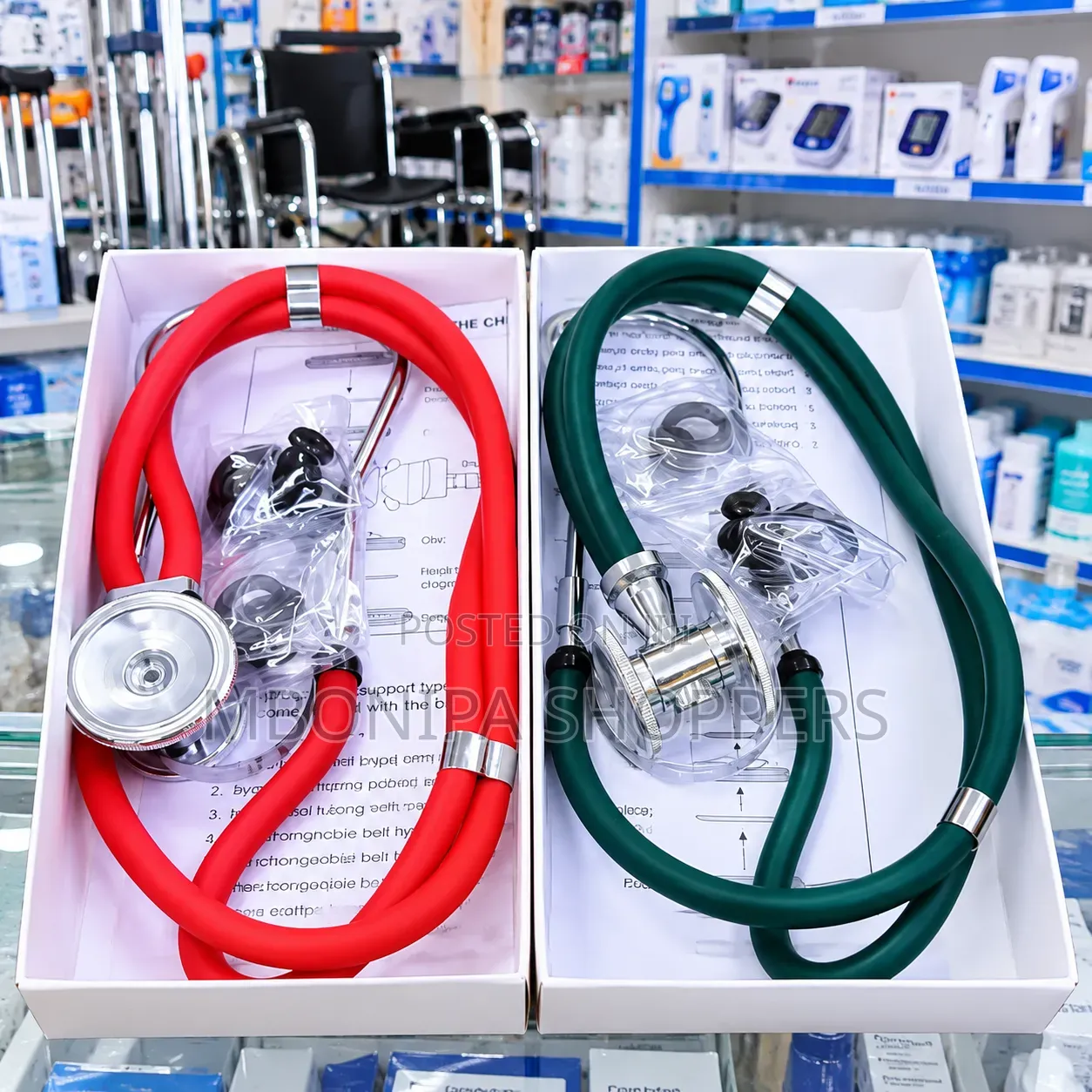 Professional Dual-Head Stethoscope – Red & Green