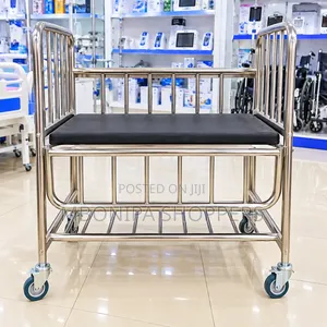 Stainless Steel Hospital Baby Cot With Wheels