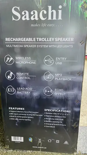 Saachi Rechargeable Trolley Speakers