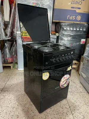 2+2, Electric and Gas Blueflame Black Cooker With Full Electric Oven