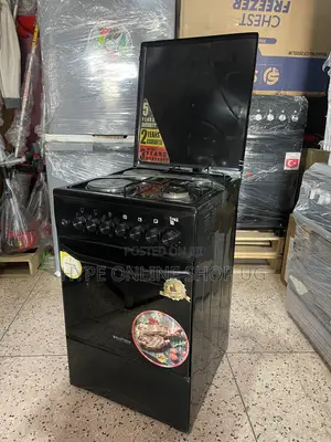2+2, Electric and Gas Blueflame Black Cooker With Full Electric Oven