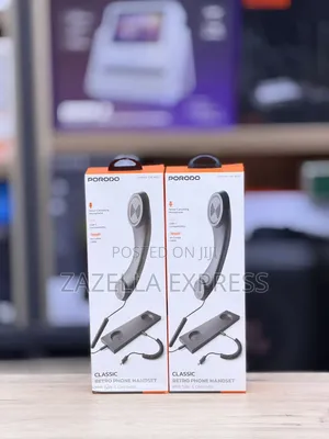 Porodo Classic Retro Phone Handset Type C,Noise Cancelling Microphone