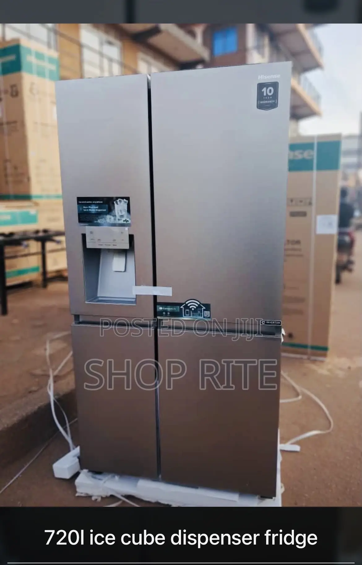 HISENSE 720 Liters Side by Side REFRIGERATOR Ice Cube Dispenser