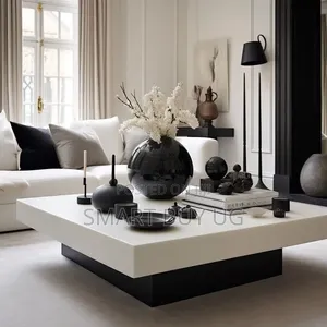 White and Black Center Table | Modern Coffee Table