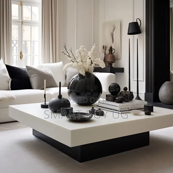 White and Black Center Table | Modern Coffee Table