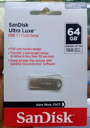 SanDisk Ultra Luxe USB 3.1 64 GB Flash Drive/Disk