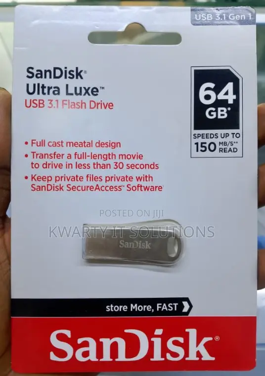 SanDisk Ultra Luxe USB 3.1 64 GB Flash Drive/Disk
