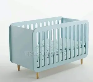 Wooden Baby Cot - Light Blue(Comes With No Mattress)