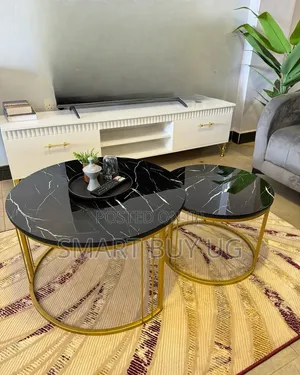 Center Tables Coffee Tables Marble Round Coffee Table Black